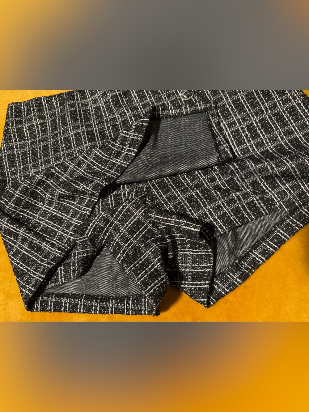 torrid Black & White Plaid Tweed Mini Skort with Side Buttons - Picture 10 of 12